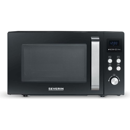 Mikrowelle Grill Heißluftf SEVERIN 25 Liter 3in1 MW 7752 Pizza-Teller ca. 900 W MW 7752 aus Kunststoff, schwarz Mikrowelle Mit Grill Und Heißluftfunktion 3-in1 Mikrowelle Minibackofen Mit Pizza-express Funktion Mikrowelle Minibackofen Mikrowellengerät Mikrowelle Mit Backofenfunktion Mikrowelle Mit Doppelgrill