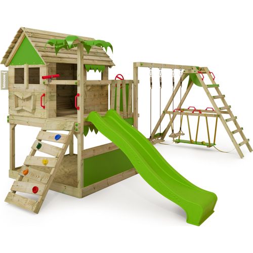 Fatmoose Spielturm Klettergerüst TikaTaka mit Surfanbau - apfelgrün