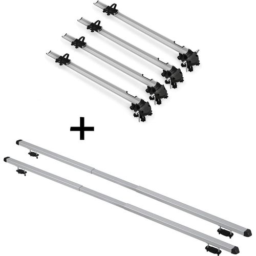 4x Fahrradträger Bike Pro + Dachträger RAPID kompatibel mit Daewoo Tacuma (5Türer) 00-04