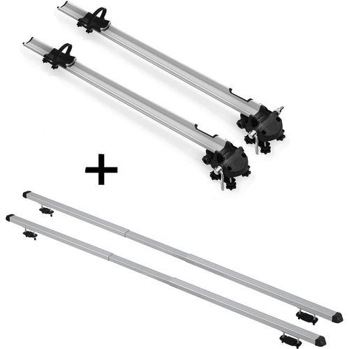 2x Fahrradträger Bike Pro + Dachträger RAPID kompatibel mit Daewoo Matiz (5Türer) 98-07