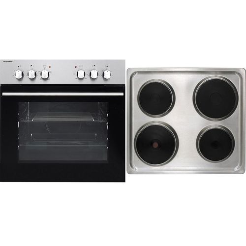 Backofen Herdset Einbau Set Kochfeld Edelstahl 3 Stufen 55 L Respekta EB6000IXN