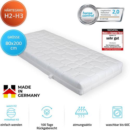HOME DELUXE - Matratze ORTHO DYNAMIC - 140 x 200 cm - weich & mittelfest, Härtegrad: H2 - H3 - Germany - Haus & Garten Note