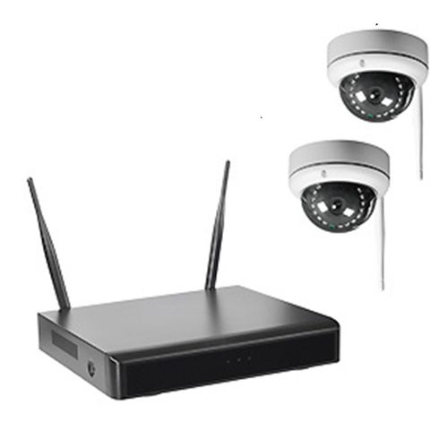 WLAN-NVR mit 2 Funk-Kuppelkameras WR100D, 1TB Festplatte HDD WiFi