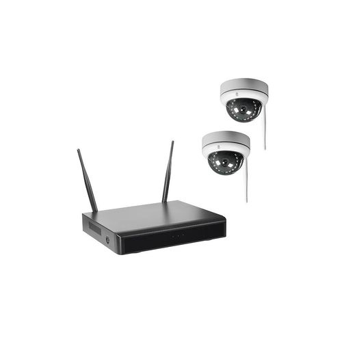 WLAN-NVR mit 2 Funk-Kuppelkameras WR100D, 4TB Festplatte HDD WiFi