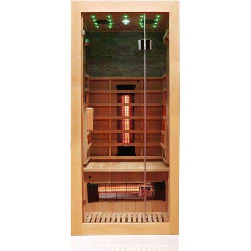 Dewello Infrarotkabine Infrarotsauna MILTON 90cm x 90cm inkl. Vollspektrumstrahler, Bodenstrahler