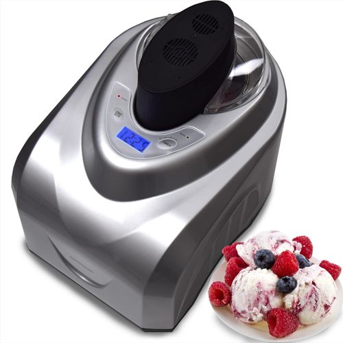 Gino Gelati 1,0 l Eismaschine mit Kompressor Zentoria – Selbstkühlende Eiscreme Maschine, 180 Watt, inklusive Messbecher & Eisspatel