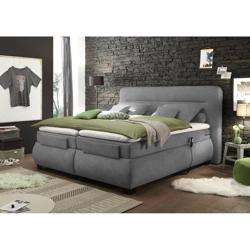 Boxspringbett 180x200 cm elektrisch verstellbar EDIRNE-09 in Uran 03 dark grey