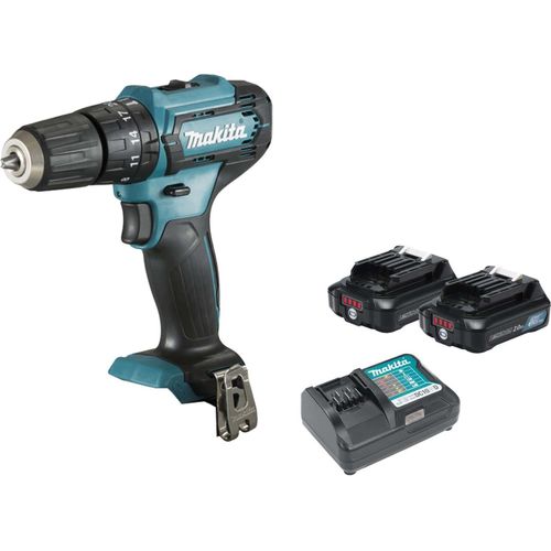 Schlagbohrmaschine MAKITA 12V CXT - 2 Batterien BL1021B 2.0Ah - 1 Ladegerät DC10WD HP333DWAE