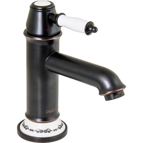 PaulGurkes schwarze Retro Waschtischarmatur Einhandmischer Bordüre Wasserhahn