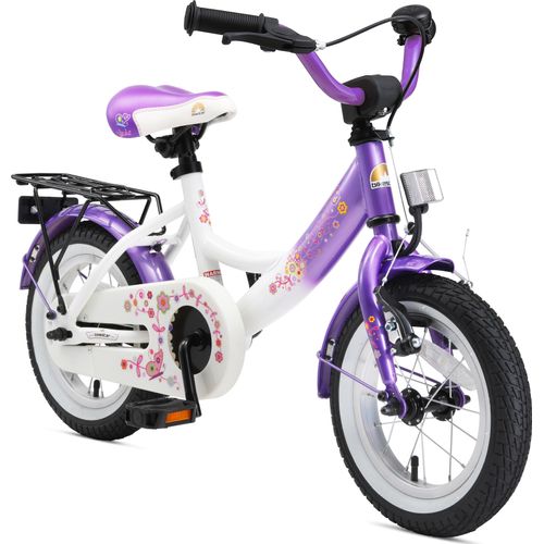 BIKESTAR Kinder Fahrrad ab 3 Jahre | 12 Zoll Classic Kinderrad | Lila & Weiß