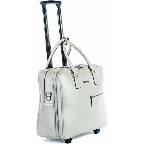 Damen rollende Aktentasche Trolley silber-weiß Bowatex, Laptoptrolley Tasche
