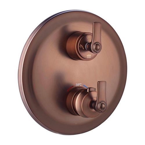 Thermostat-Batterie, Retro Nostalgie, ARMANCE 3, Ausläufe Kupfer, antique-bronze Dusch-Batterie