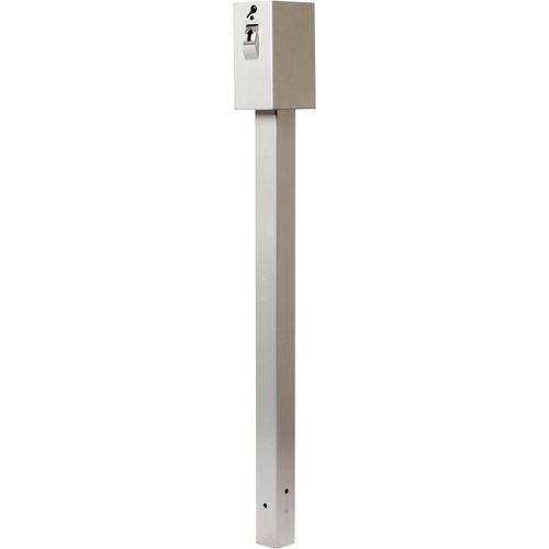 Sockel für Schlüsselannahmebox aus stabilem kalt - gewalzten Kohlenstoffstahl zur Einbetonierung in den Boden, Silber, Maße (H x B x T) 1500 x 100 x 100 mm