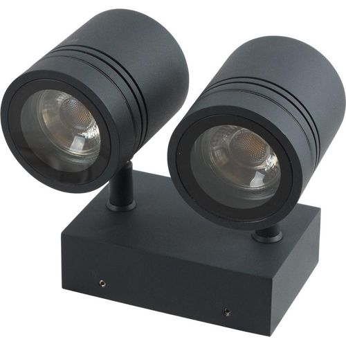 Wandleuchte BORNEO - 2 x GU10 max 10W - Aluminium Druckguss - anthrazit - schwenkbar