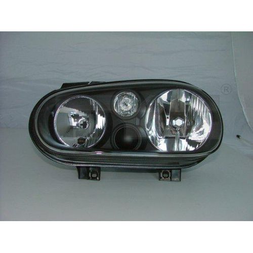 TYC Scheinwerfer Set, für VW Golf 4 1997-2003. Ausführung: Schwarz Klarglas, Halogen, für Fahrzeuge ohne Nebelscheinwerfer