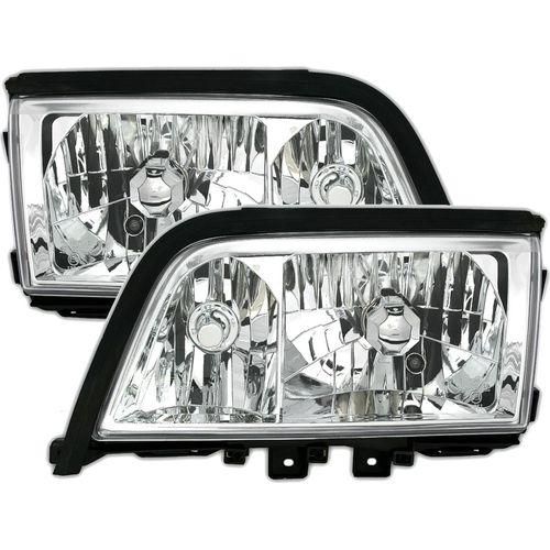 SCHEINWERFER SET in KLARGLAS CHROM für MERCEDES W202 C-KLASSE 6/93-6/00 MCP BZ07