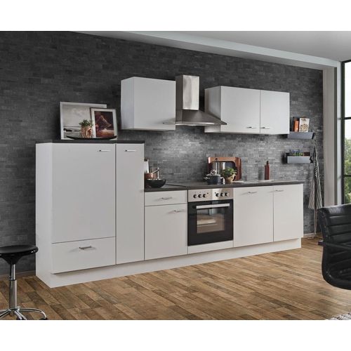 Küchenzeile mit Elektrogeräten White Classic 310 cm in weiß matt
