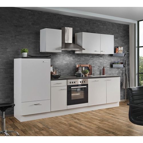Küchenzeile mit Elektrogeräten White Classic 270 cm in weiß matt