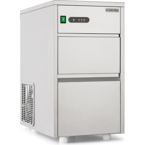 Klarstein Eiswürfelmaschine, Profi Ice Maker, Eiswürfelbereiter für Klare Eiswürfel, Eiswürfelmaschine für Gastro & Zuhause, Leise Eiswürfelmaschine Groß mit Eiswürfelbehälter, 145W, 20 kg/Tag, Silber