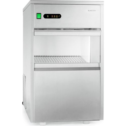 Klarstein Eiswürfelmaschine, Profi Ice Maker, Eiswürfelbereiter für Klare Eiswürfel, Eiswürfelmaschine für Gastro & Zuhause, Leise Eiswürfelmaschine Groß mit Eiswürfelbehälter, 160W, 25kg/Tag, Silber