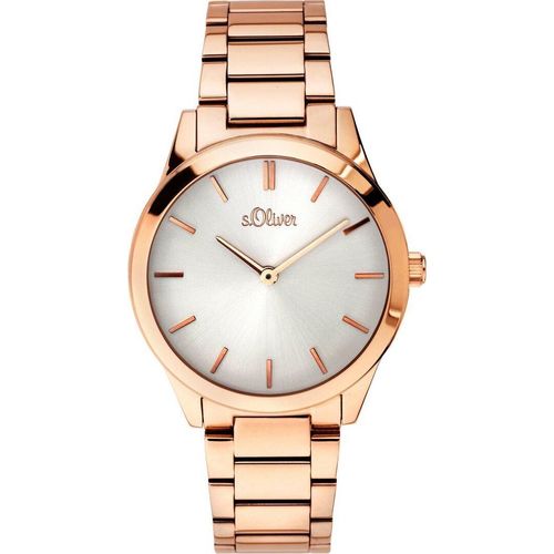 s.Oliver Damen Analog Quarz Armbanduhr mit Edelstahl Armband