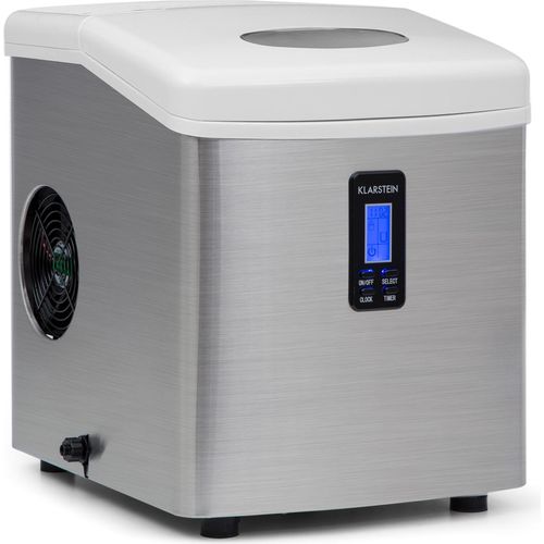 Klarstein Eiswürfelmaschine Klein, 3,3 Liter Eiswürfelbereiter, Eiswürfelmaschine für 15 kg Eiswürfel in 2 Größen, Schnelle Mini-Eiswürfelmaschine, Eiswürfelbereiter mit LED-Anzeige