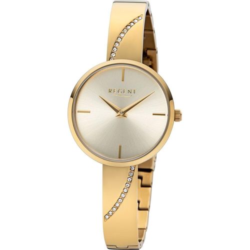 Regent Damen Uhr Analog BA-565 Edelstahl Armbanduhr gold Quarzwerk URBA565