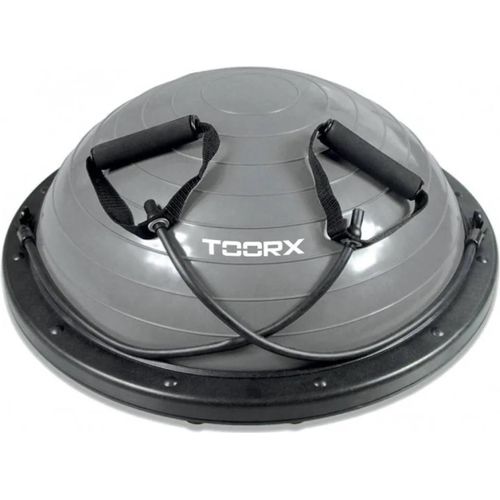 Toorx Fitness Balance Trainer PRO - Ø 58 cm - Schwarz/Grau - mit Resistance Tubes - inkl. Pumpe
