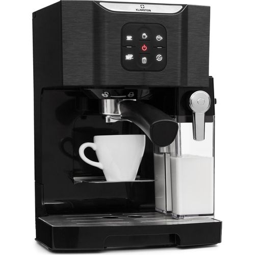 Klarstein 1,4 L Siebträgermaschine für 2 Tasse Kaffee, Mini Espressomaschine mit Milchschäumer, 20 Bar Siebträger Kaffeemaschine Klein, Gute Espresso Kaffeemaschine, Edelstahl-Espressomaschinen 1450 W