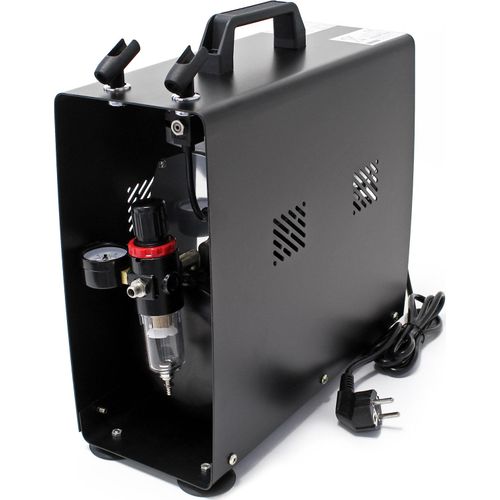 Airbrush Kompressor AS196A mit Lufttank 2 Zylinder Kolben 6 bar 2 Stufenschalter