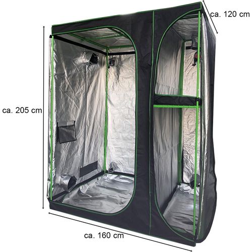 Gewächshaus Indoor Grow Pflanzenzelt Zuchtzelt Zelt Schrank 160x120x205cm - G18