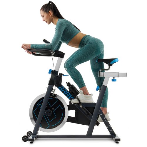 Hop-Sport Indoor Cycling Bike Fahrrad HS-045IC Blau - Speedbike mit LCD-Display und 18 KG Schwungrad - bis 120kg