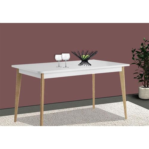Esstisch Küchentisch Holztisch 140x75cm ausziehbar weiß riviera eiche
