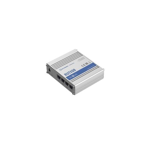 RUTX08 Industrieller Ethernet-Router: Leistungsstarker Silber-Router für DSL/WLAN Module