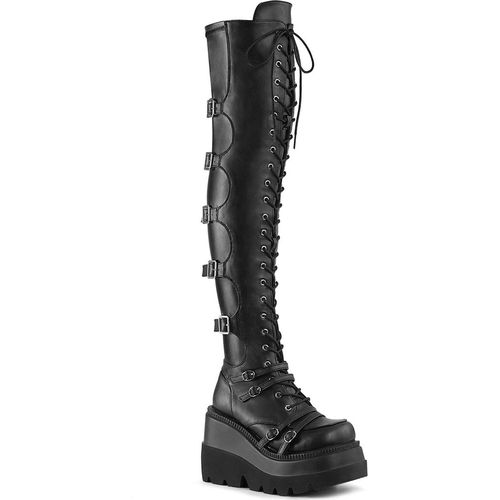SHAKER-350 Damen Boots von DemoniaCult, Schwarz EU 42, US 12