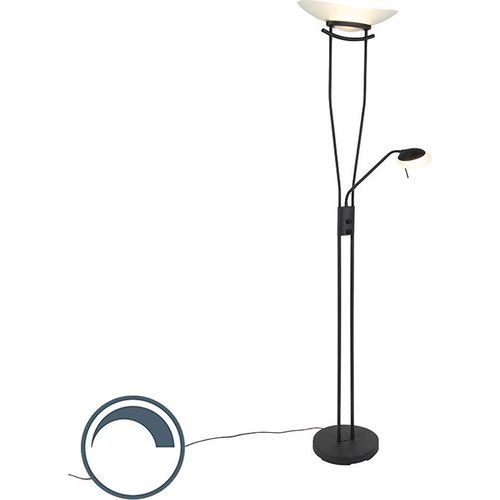QAZQA - Moderne Stehlampe schwarz inkl. LED - Lexus Dimmer I Dimmbar I Wohnzimmer I Schlafzimmer - Stahl Länglich - I (nicht austauschbare) LED