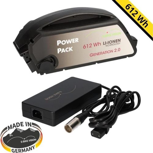 Set E-Bike Akku Ersatzakku Power Pack 17 Ah 612 Wh 36V Bosch Classic Unterrohr + Ladegerät 6A