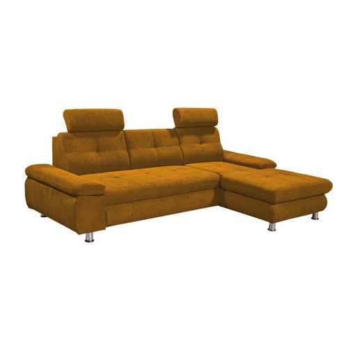 Alba Ecksofa 274x177 cm Gelb (Safran), Ausführung:Rechts