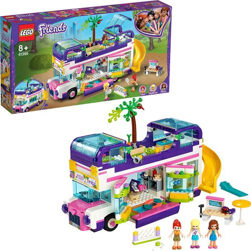 LEGO 41395 Friends Freundschaftsbus Set, Puppenhaus - Bus mit 3 Mini Puppen, Spielzeug ab 8 Jahren für Mädchen und Jungen