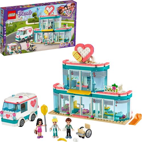LEGO 41394 Friends Krankenhaus von Heartlake City, Spielzeug ab 6 Jahren mit Mini Puppe Emma und Krankenwagen