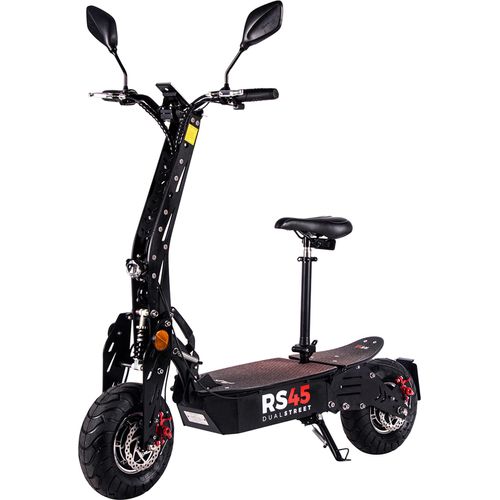 eFlux RS45 Pro | Straßenzulassung - Elektro Scooter mit Sitz - Faltbar - E-Roller - Elektroroller - Stoßdämpfung - 50 km Reichweite - 2000W (Schwarz)