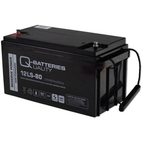 Q-Batteries 12LS-80 / 12V - 82Ah Blei Akku Standard-Typ AGM - 10 Jahres-Typ