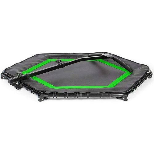 SportPlus I Fitness Trampolin I Fitnesstrampolin mit Haltefunktion, Klappfunktion, Ø 126cm, leise Gummiseilfederung, Randabdeckung, Jumping Fitness , SP-T-111F-G
