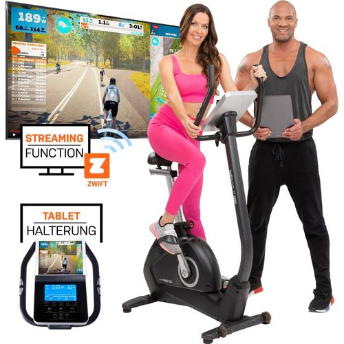 Miweba Sports Profi Ergometer ME500 | Heimtrainer - Fahrrad - Fitnessbike Cardio - App - Tablethalterung - LCD Display - Pulsmesser inkl. Pulsgurt