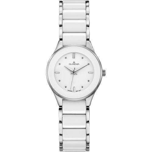 Dugena Damen Uhr 4460772 Amica Keramik weiß