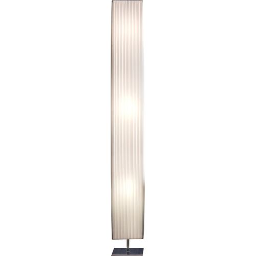 SalesFever Stehleuchte 160 cm eckig | Plissee Latex-Lampenschirm | verchromtes Metall | B 20 x T 20 x H 160 cm | weiß