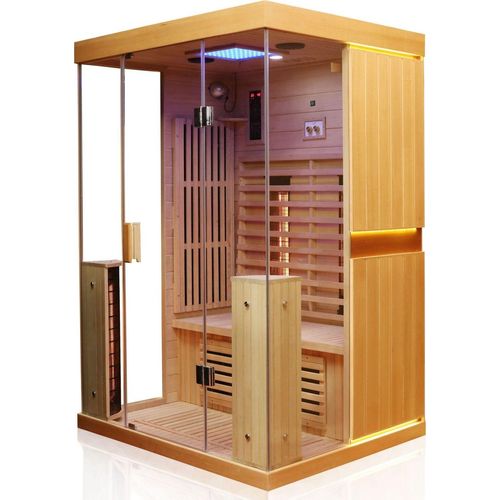 Dewello Infrarotkabine Infrarotsauna KINGSTON 130cm x 105cm inkl. Vollspektrumstrahler, Bodenstrahler