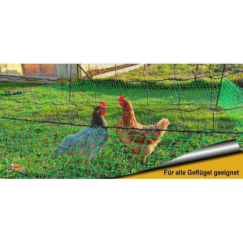 125cm Geflügelnetz 50 Meter Hühnerzaun Geflügelzaun Hühner Geflügel Zaun Netz ohne Strom