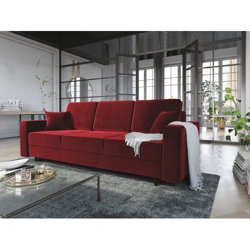 Sofa 3-Sitzer CARDE mit Schlaffunktion Rot