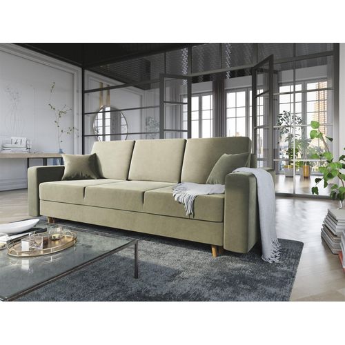 Sofa 3-Sitzer CARDE mit Schlaffunktion Creme